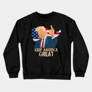 Keep America Great Vote For Trump Retro Vintage Crewneck Sweatshirt